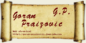 Goran Praizović vizit kartica
